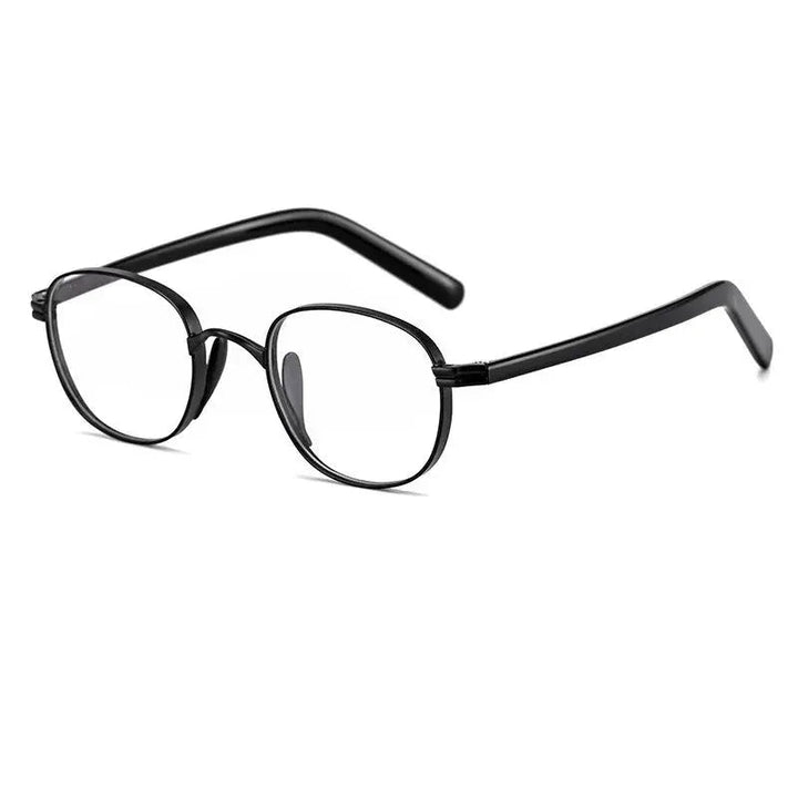Kocolior Unisex Full Rim Round Titanium Hyperopic Reading Glasses 8017