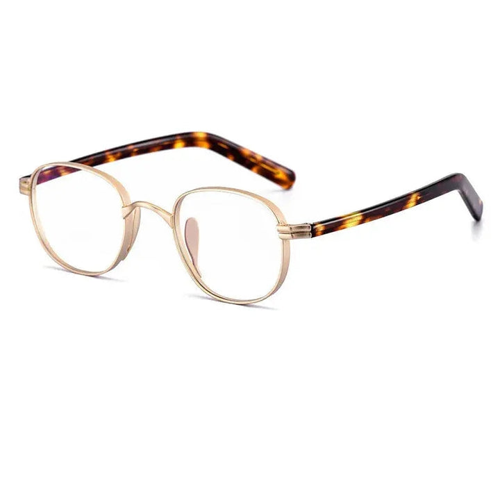 Kocolior Unisex Full Rim Round Titanium Hyperopic Reading Glasses 8017