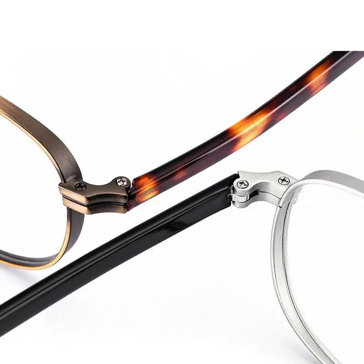 Kocolior Unisex Full Rim Round Titanium Hyperopic Reading Glasses 8017