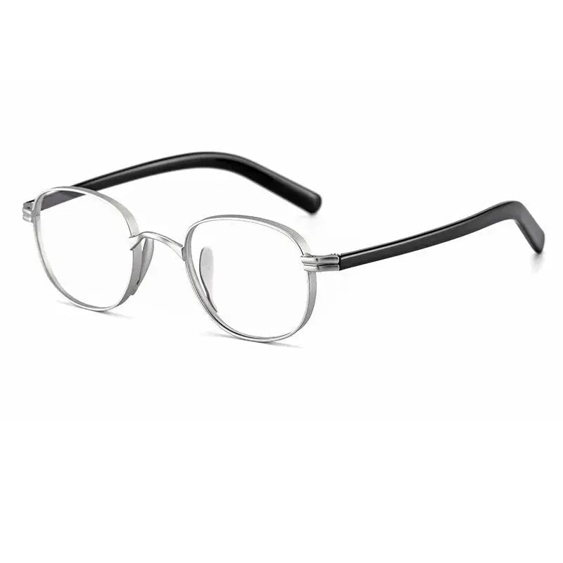 Kocolior Unisex Full Rim Round Titanium Hyperopic Reading Glasses 8017
