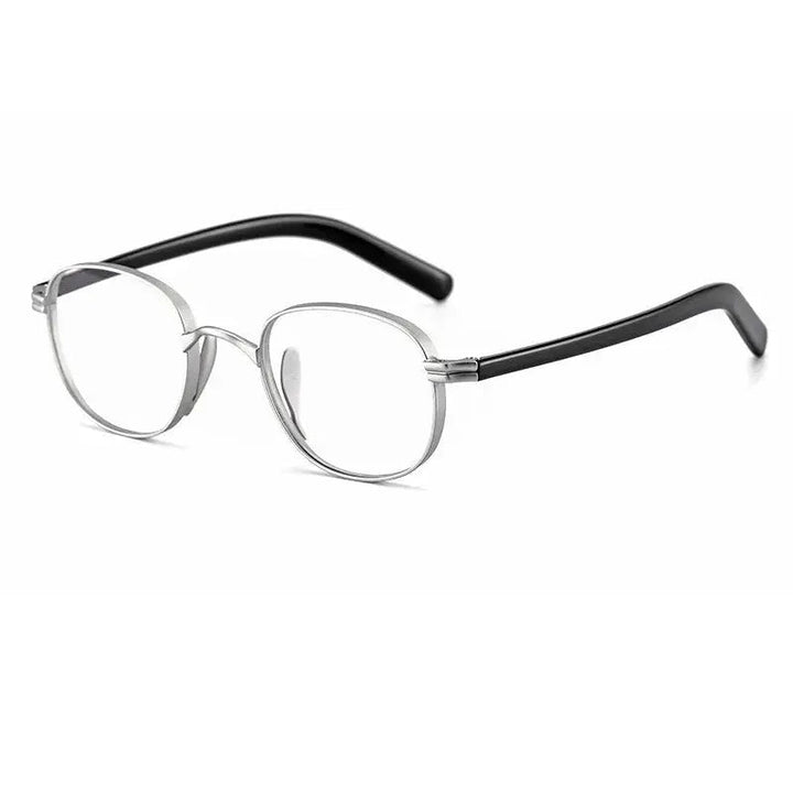 Kocolior Unisex Full Rim Round Titanium Hyperopic Reading Glasses 8017