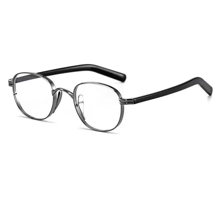 Kocolior Unisex Full Rim Round Titanium Hyperopic Reading Glasses 8017
