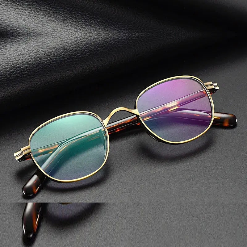 Kocolior Unisex Full Rim Round Titanium Hyperopic Reading Glasses 8017