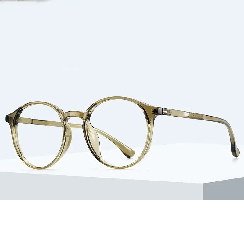 Bclear Unisex Full Rim Round Tr 90 Titanium Eyeglasses 90302