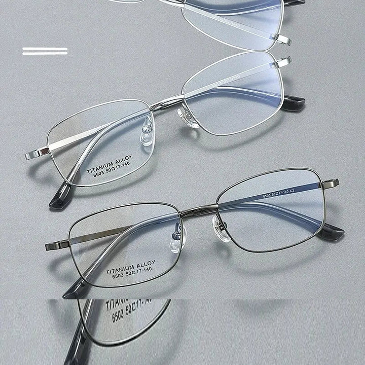 Kocolior Unisex Full Rim Small Square Titanium Eyeglasses 6052