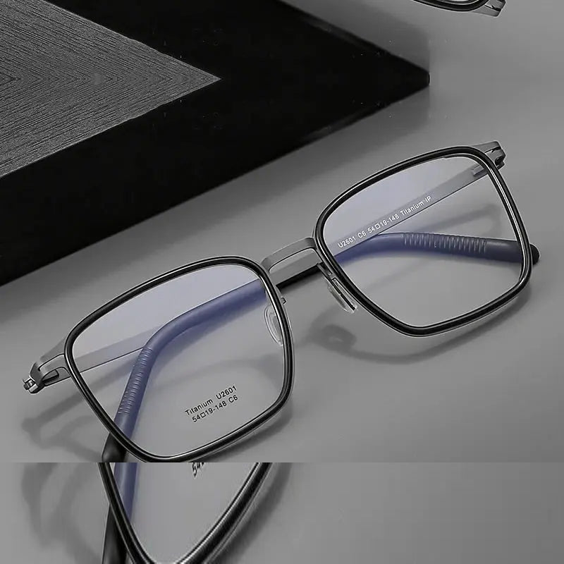 Reven Jate Unisex Full Rim Square Titanium Acetate Eyeglasses J2601