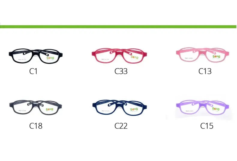 Secg Unisex Youth Full Rim Oval Tr 90 Silicone Eyeglasses 18937