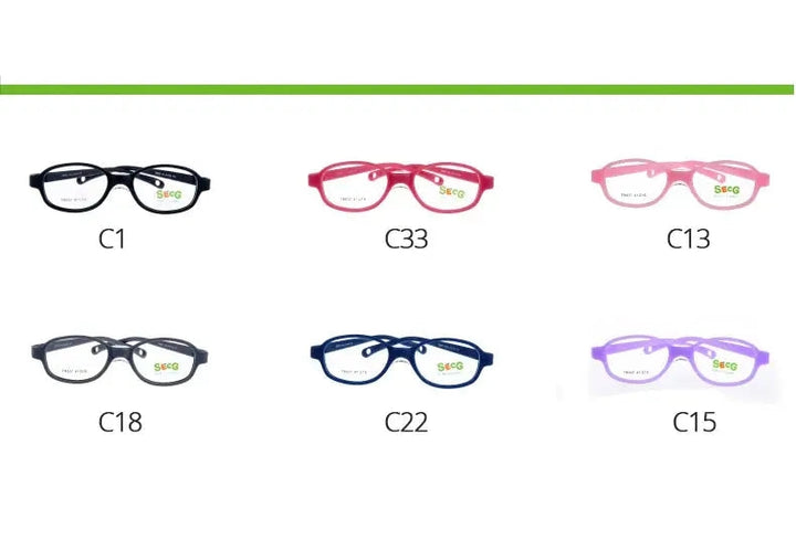 Secg Unisex Youth Full Rim Oval Tr 90 Silicone Eyeglasses 18937