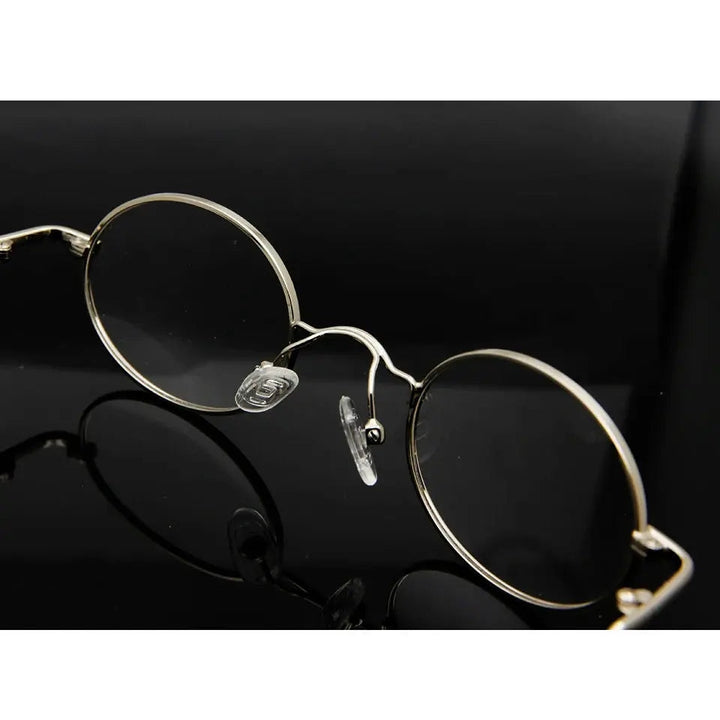 Esnbie Unisex Full Rim Small Oval Alloy Acetate Eyeglasses 18108