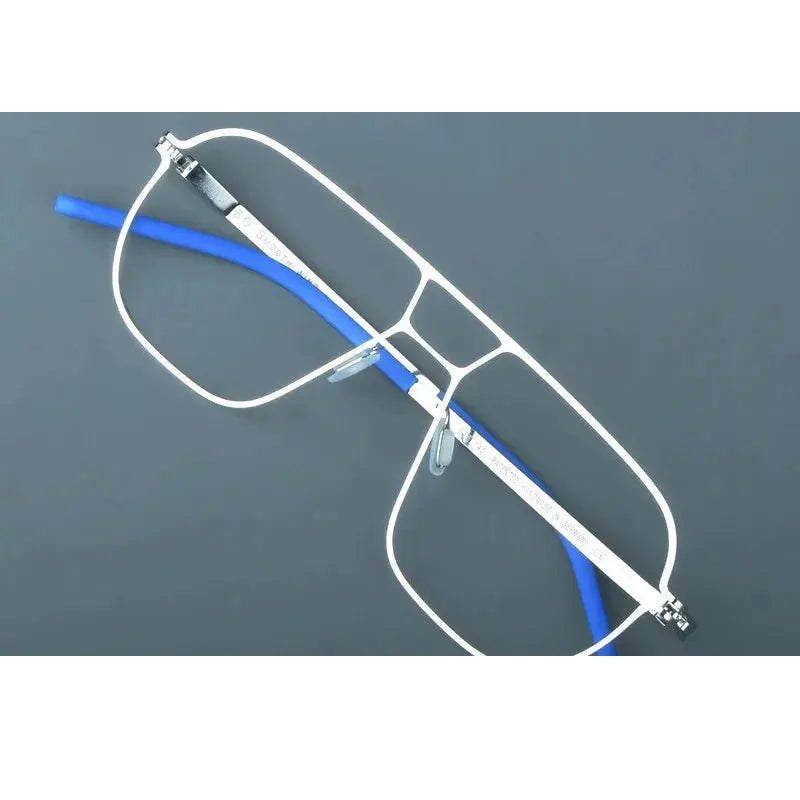 Aimee Unisex Full Rim Big Square Stainless Steel Eyeglasses 8217