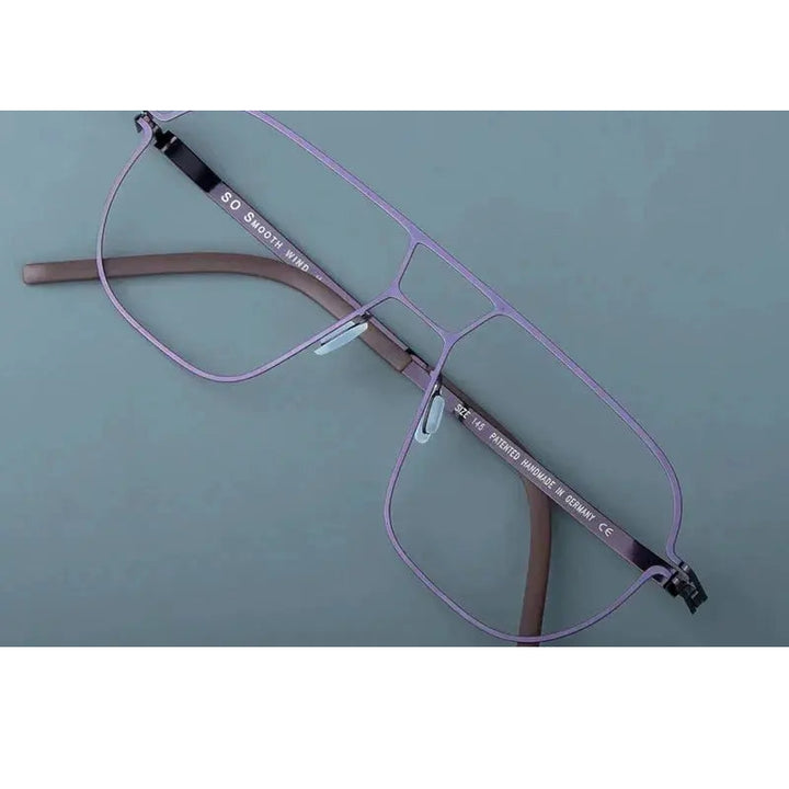 Aimee Unisex Full Rim Big Square Stainless Steel Eyeglasses 8217