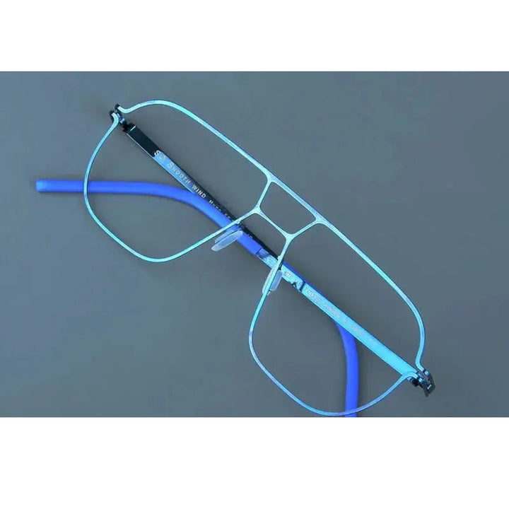 Aimee Unisex Full Rim Big Square Stainless Steel Eyeglasses 8217