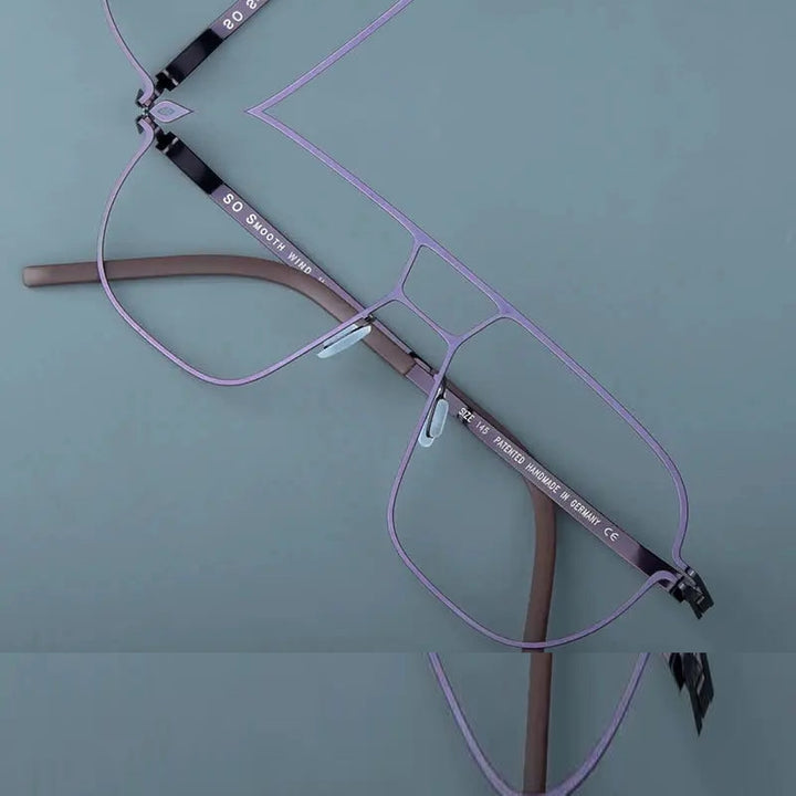 Aimee Unisex Full Rim Big Square Stainless Steel Eyeglasses 8217