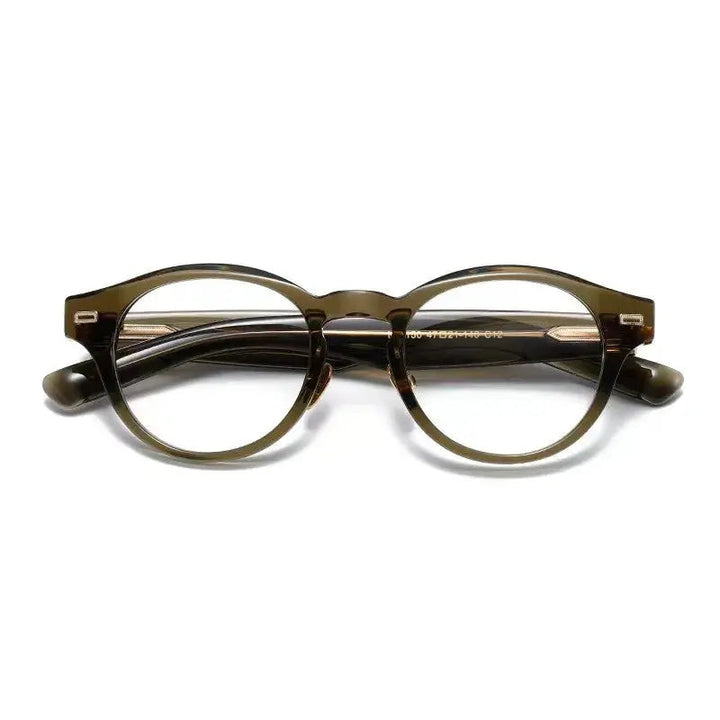 Aimee Unisex Full Rim Round Titanium Acetate Eyeglasses 14150