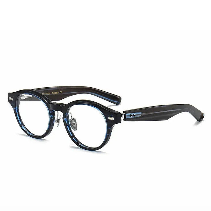 Aimee Unisex Full Rim Round Titanium Acetate Eyeglasses 14150
