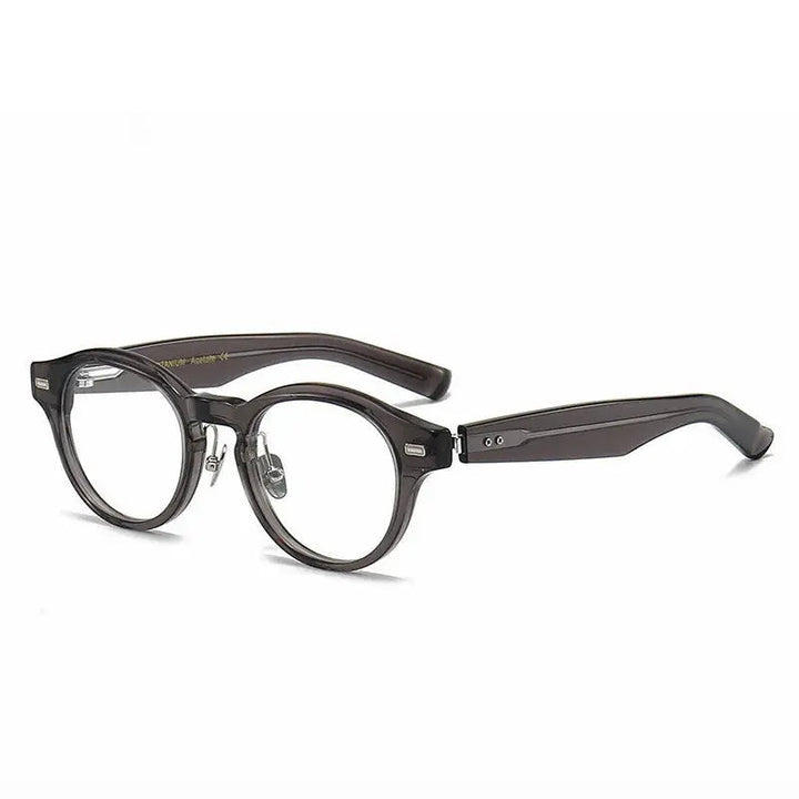 Aimee Unisex Full Rim Round Titanium Acetate Eyeglasses 14150