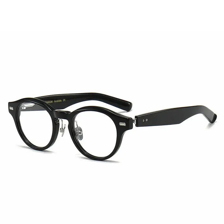 Aimee Unisex Full Rim Round Titanium Acetate Eyeglasses 14150