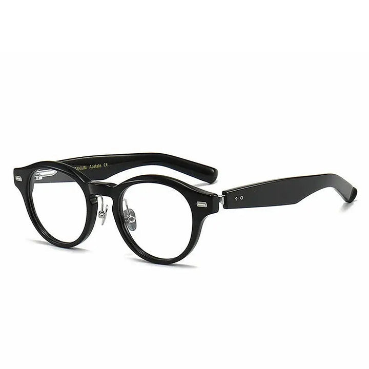 Aimee Unisex Full Rim Round Titanium Acetate Eyeglasses 14150