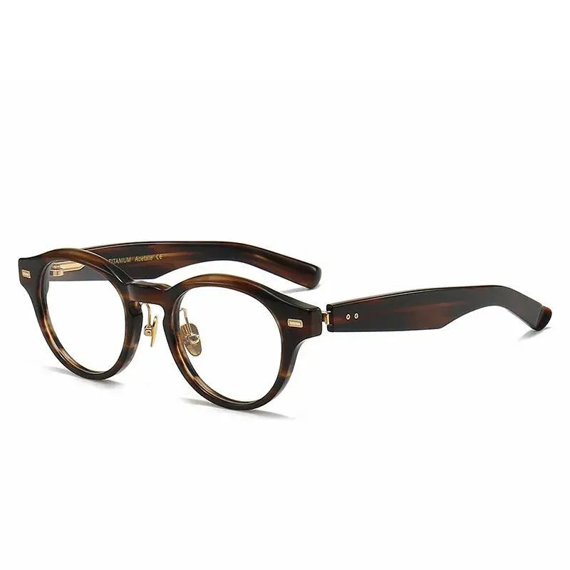 Aimee Unisex Full Rim Round Titanium Acetate Eyeglasses 14150