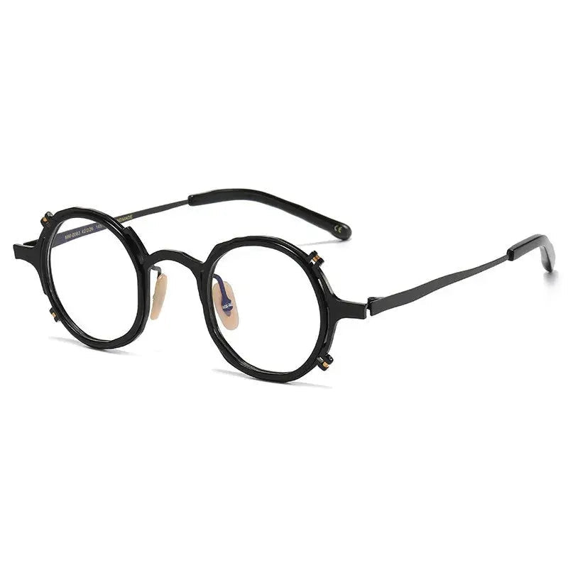 Aimee Unisex Full Rim Round Titanium Acetate Eyeglasses 4483