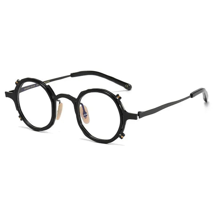 Aimee Unisex Full Rim Round Titanium Acetate Eyeglasses 4483
