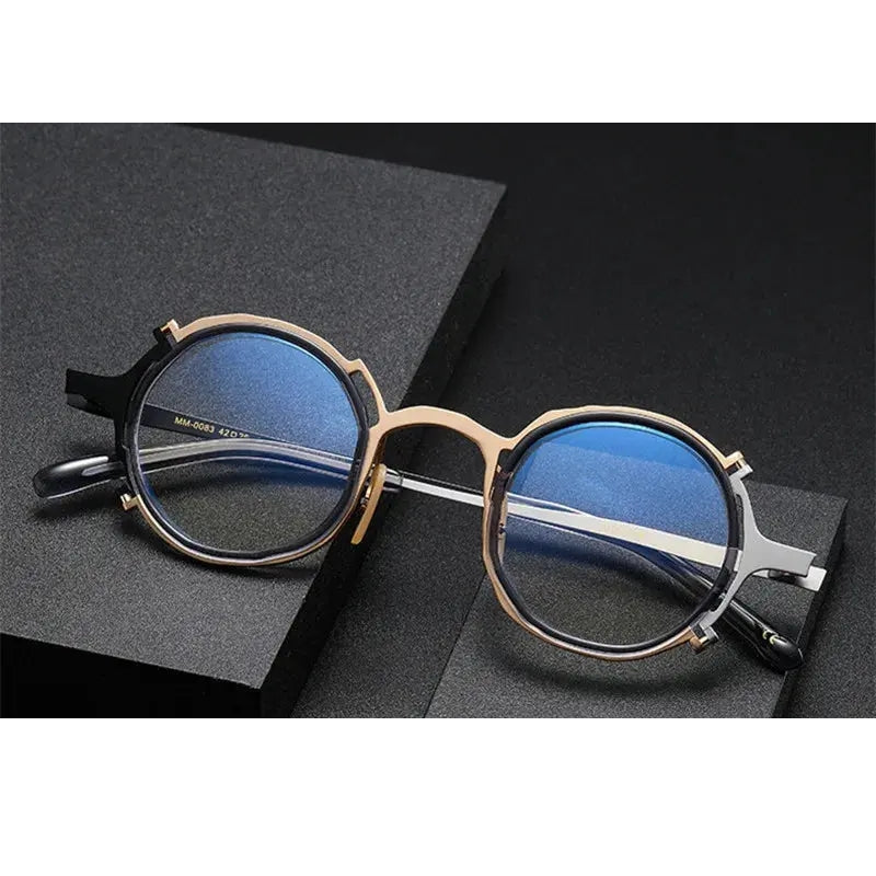Aimee Unisex Full Rim Round Titanium Acetate Eyeglasses 4483