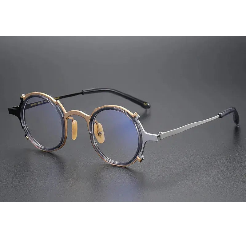 Aimee Unisex Full Rim Round Titanium Acetate Eyeglasses 4483