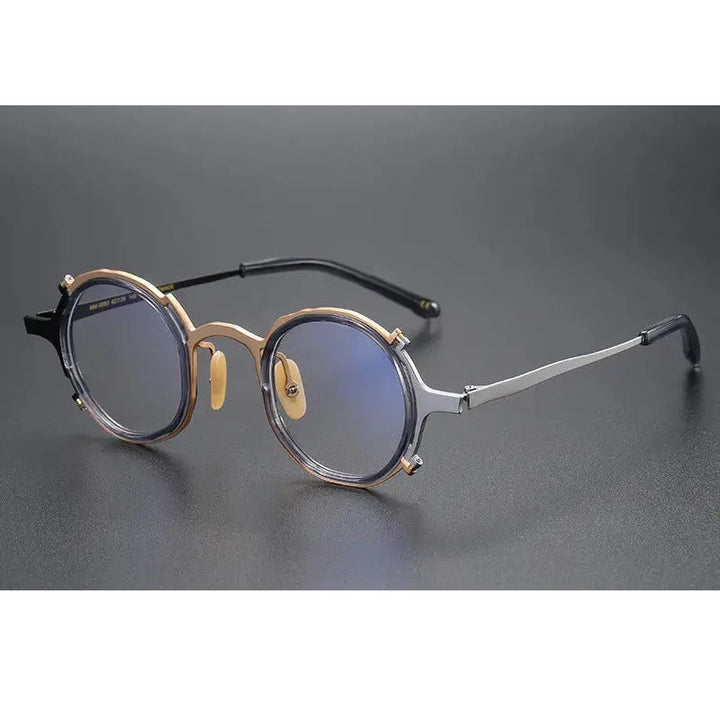 Aimee Unisex Full Rim Round Titanium Acetate Eyeglasses 4483