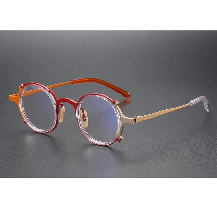 Aimee Unisex Full Rim Round Titanium Acetate Eyeglasses 4483