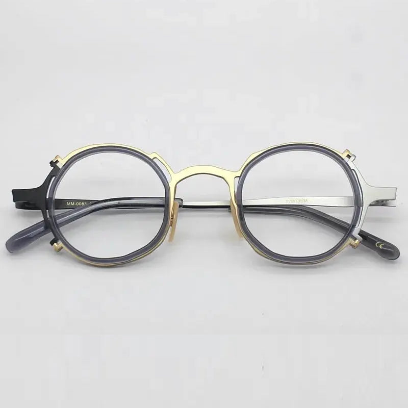 Aimee Unisex Full Rim Round Titanium Acetate Eyeglasses 4483