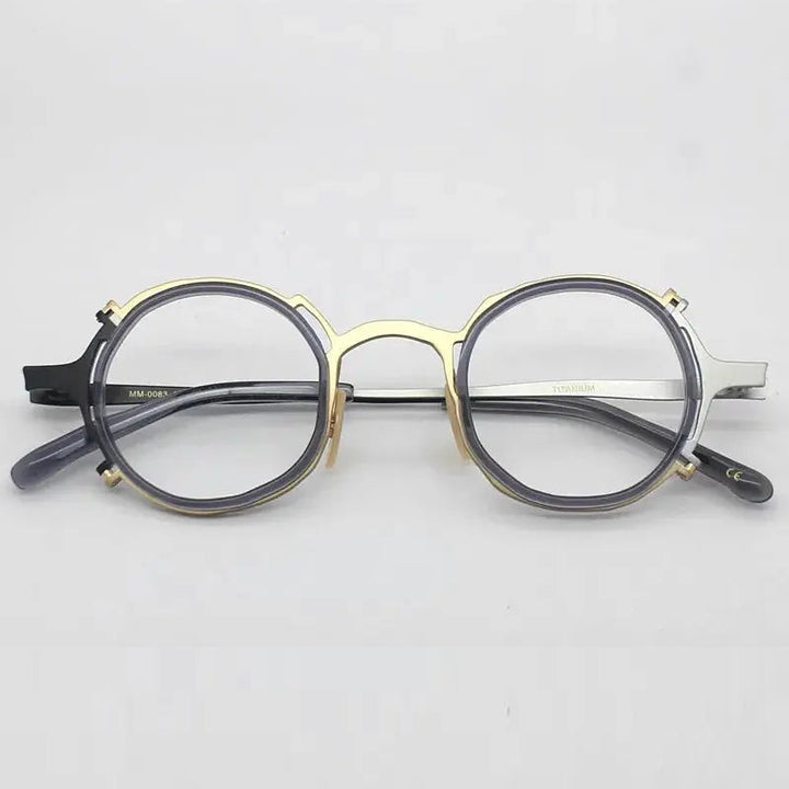 Aimee Unisex Full Rim Round Titanium Acetate Eyeglasses 4483