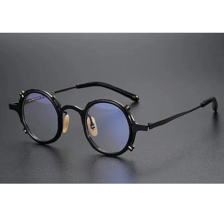 Aimee Unisex Full Rim Round Titanium Acetate Eyeglasses 4483
