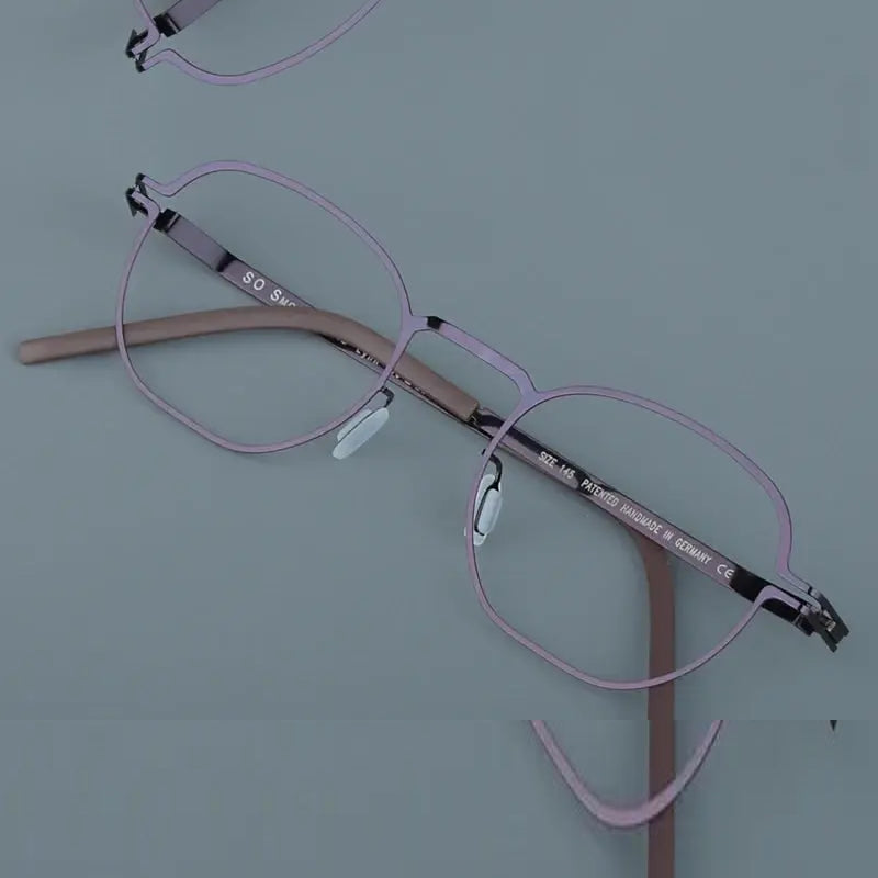 Aimee Unisex Full Rim Polygon Square Screwless Steel Eyeglasses 14149