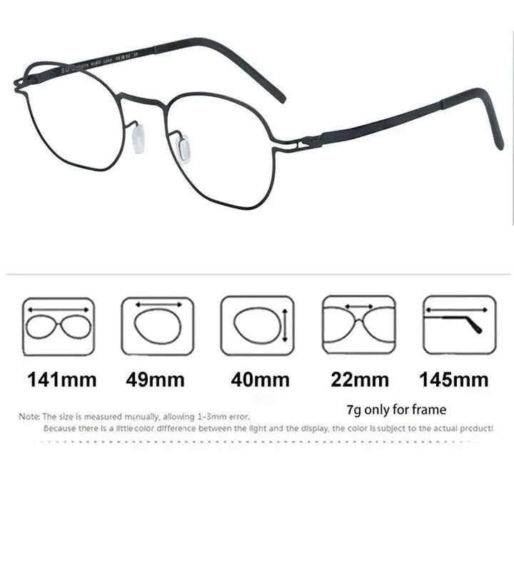Aimee Unisex Full Rim Polygon Square Screwless Steel Eyeglasses 14149