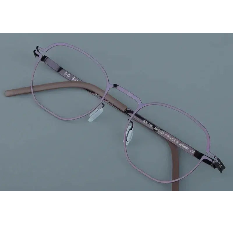 Aimee Unisex Full Rim Polygon Square Screwless Steel Eyeglasses 14149