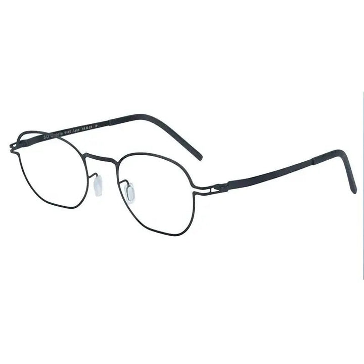 Aimee Unisex Full Rim Polygon Square Screwless Steel Eyeglasses 14149