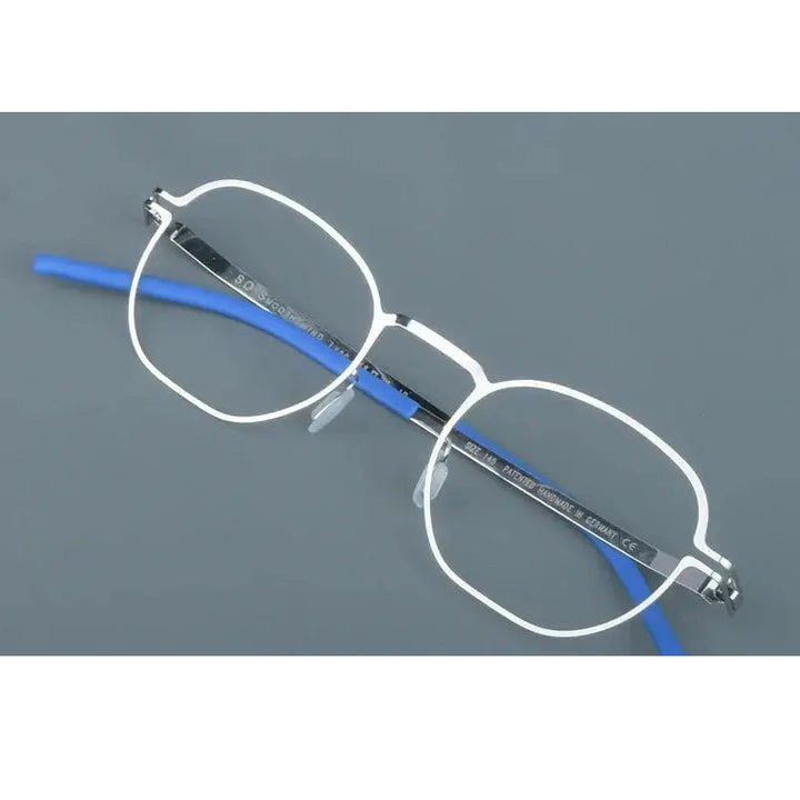 Aimee Unisex Full Rim Polygon Square Screwless Steel Eyeglasses 14149