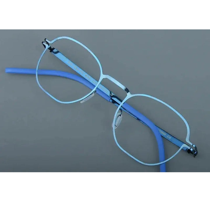 Aimee Unisex Full Rim Polygon Square Screwless Steel Eyeglasses 14149