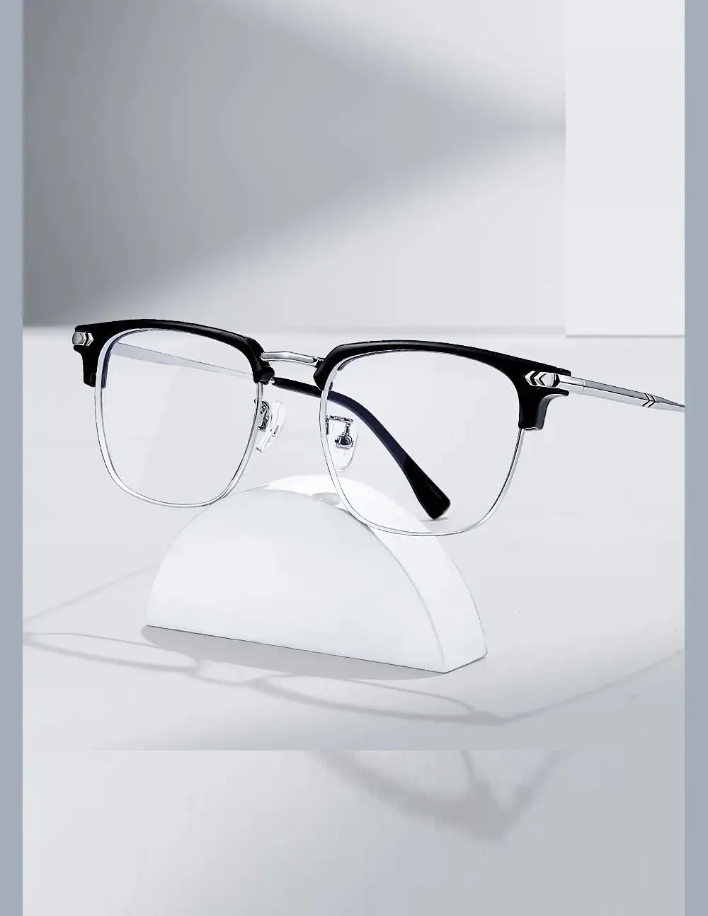 Zirosat Unisex Full Rim Square Titanium Alloy Eyeglasses 122601