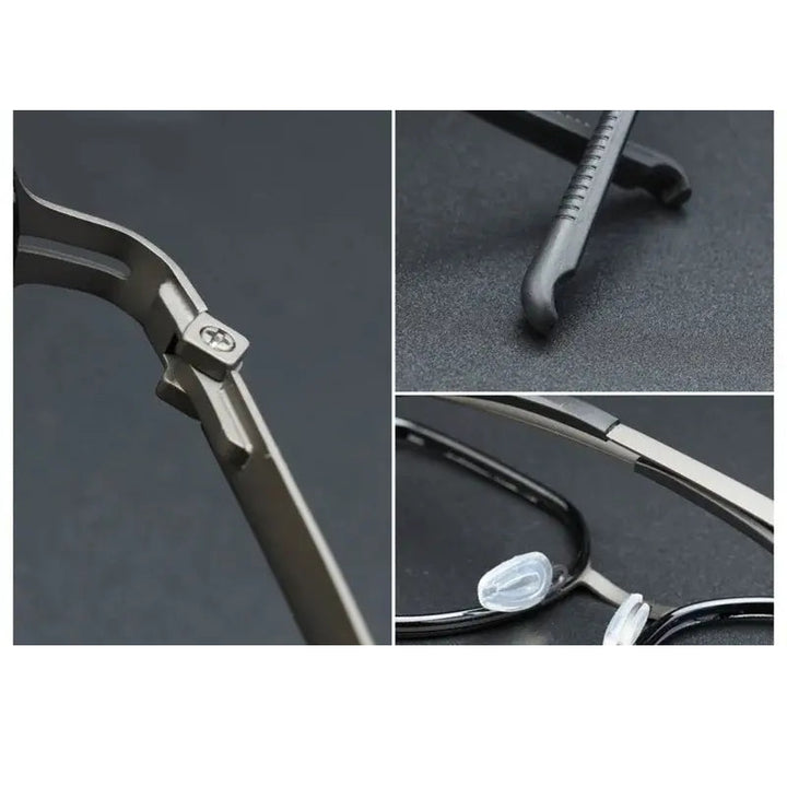 Hdcrafter Unisex Full Rim Square Double Bridge Titanium Eyeglasses 42988