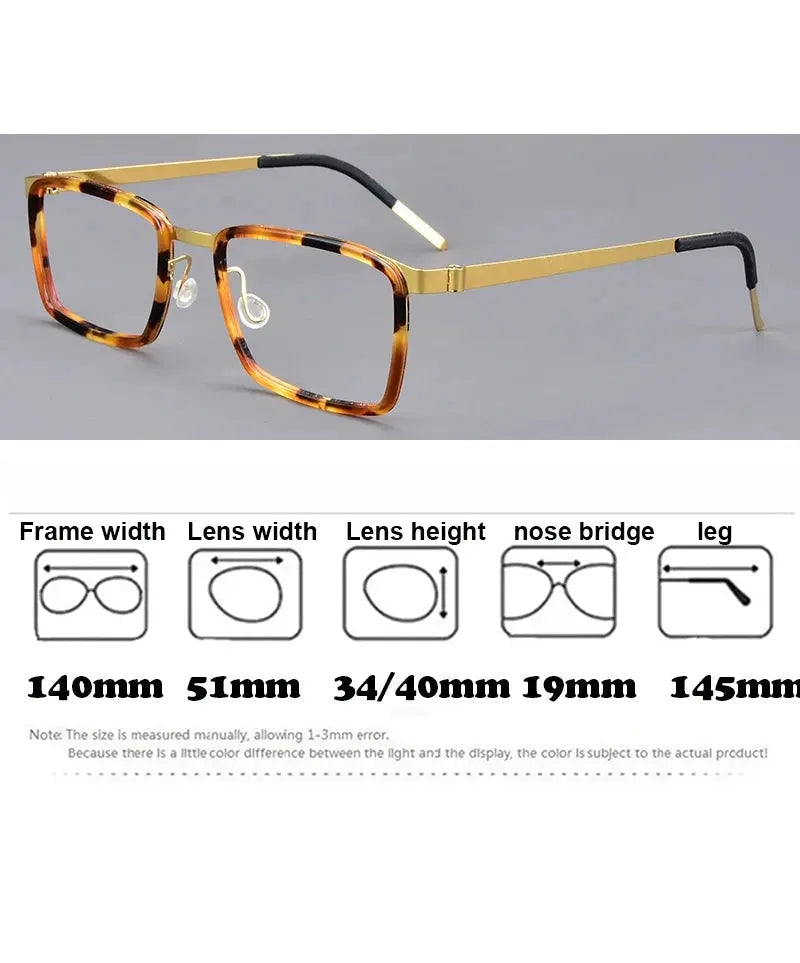 Aimee Unisex Full Rim Square Titanium Acetate Eyeglasses 199711