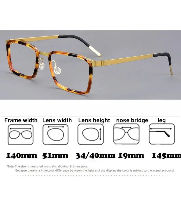 Aimee Unisex Full Rim Square Titanium Acetate Eyeglasses 199711