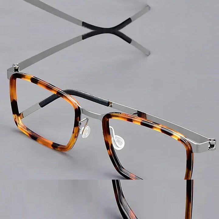 Aimee Unisex Full Rim Square Titanium Acetate Eyeglasses 199711