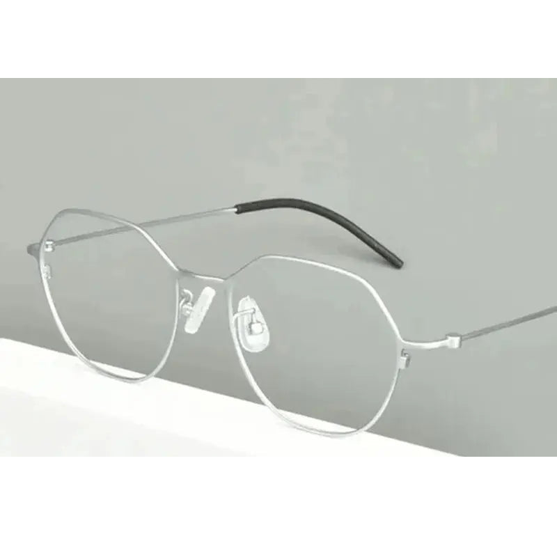 Aimee Unisex Full Rim Flat Top Polygon Titanium Eyeglasses 51541