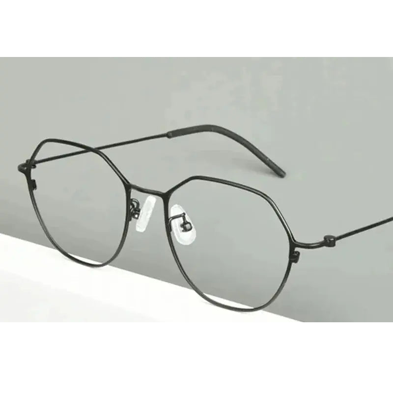 Aimee Unisex Full Rim Flat Top Polygon Titanium Eyeglasses 51541