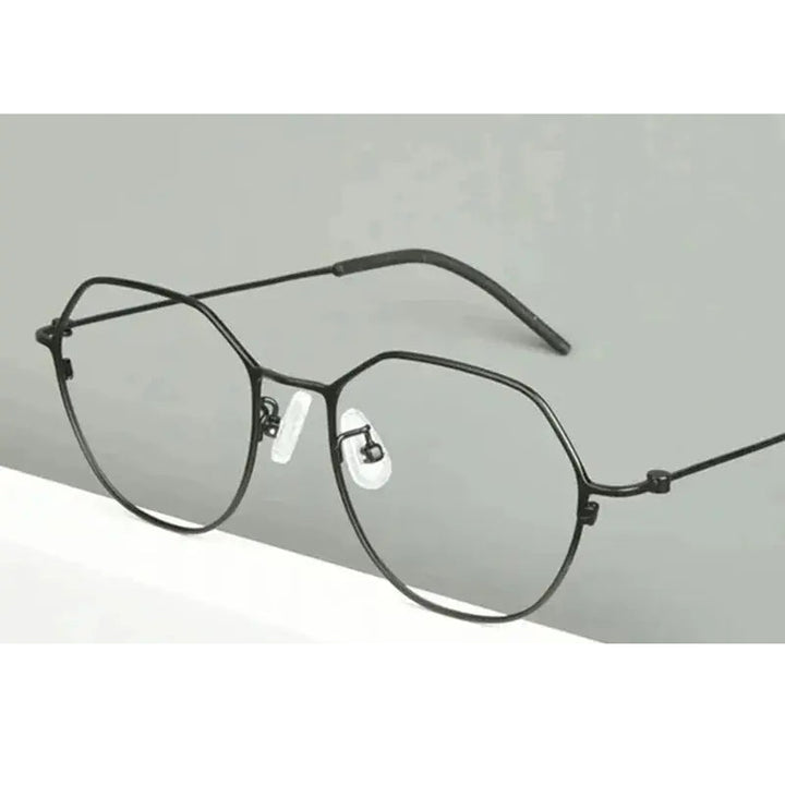 Aimee Unisex Full Rim Flat Top Polygon Titanium Eyeglasses 51541
