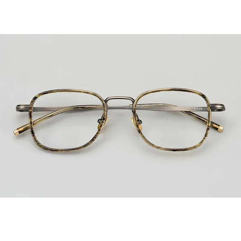 Aimee Unisex Full Rim Square Acetate Titanium Eyeglasses 21140