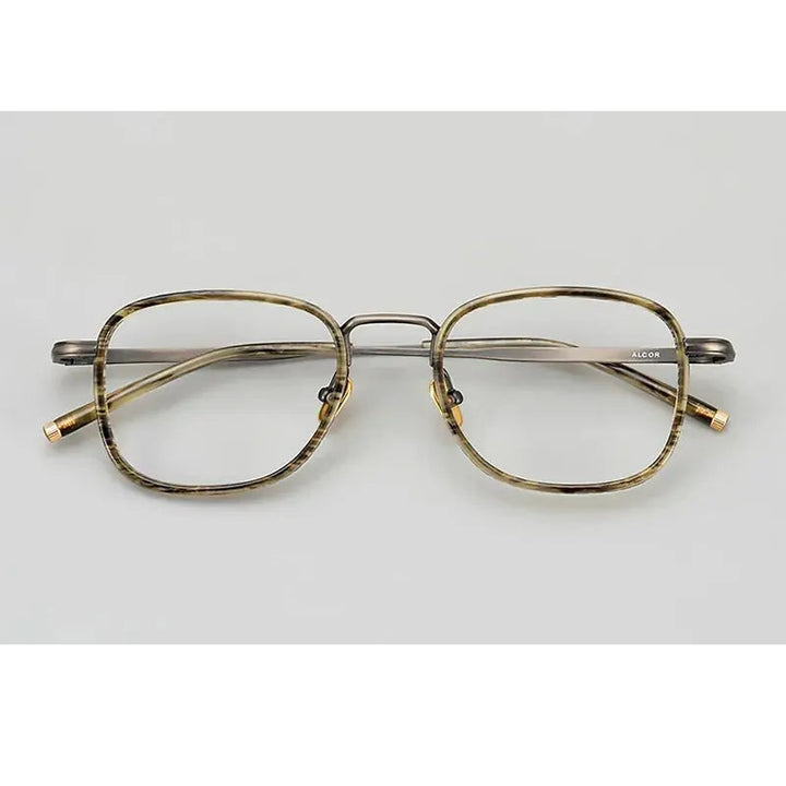 Aimee Unisex Full Rim Square Acetate Titanium Eyeglasses 21140
