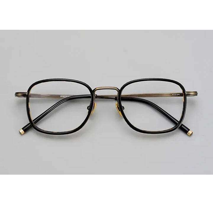 Aimee Unisex Full Rim Square Acetate Titanium Eyeglasses 21140