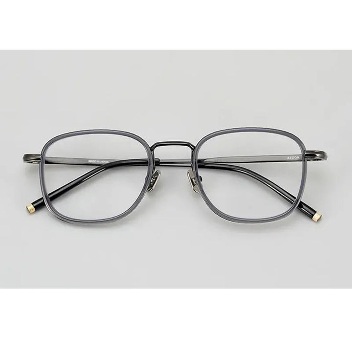 Aimee Unisex Full Rim Square Acetate Titanium Eyeglasses 21140